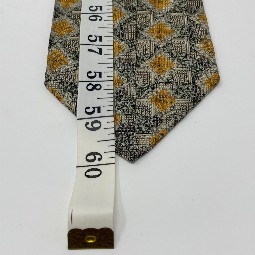 Robert Talbott Geometric Green And Orange Tie Imp… - image 5